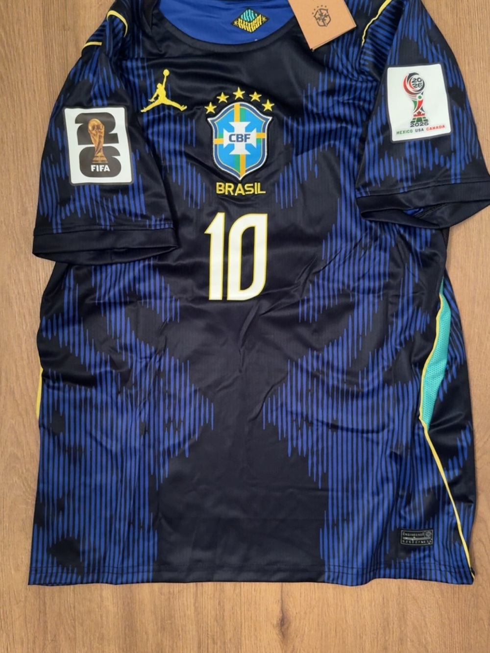 Jordan Brazil Black & Blue #10 Soccer Jersey